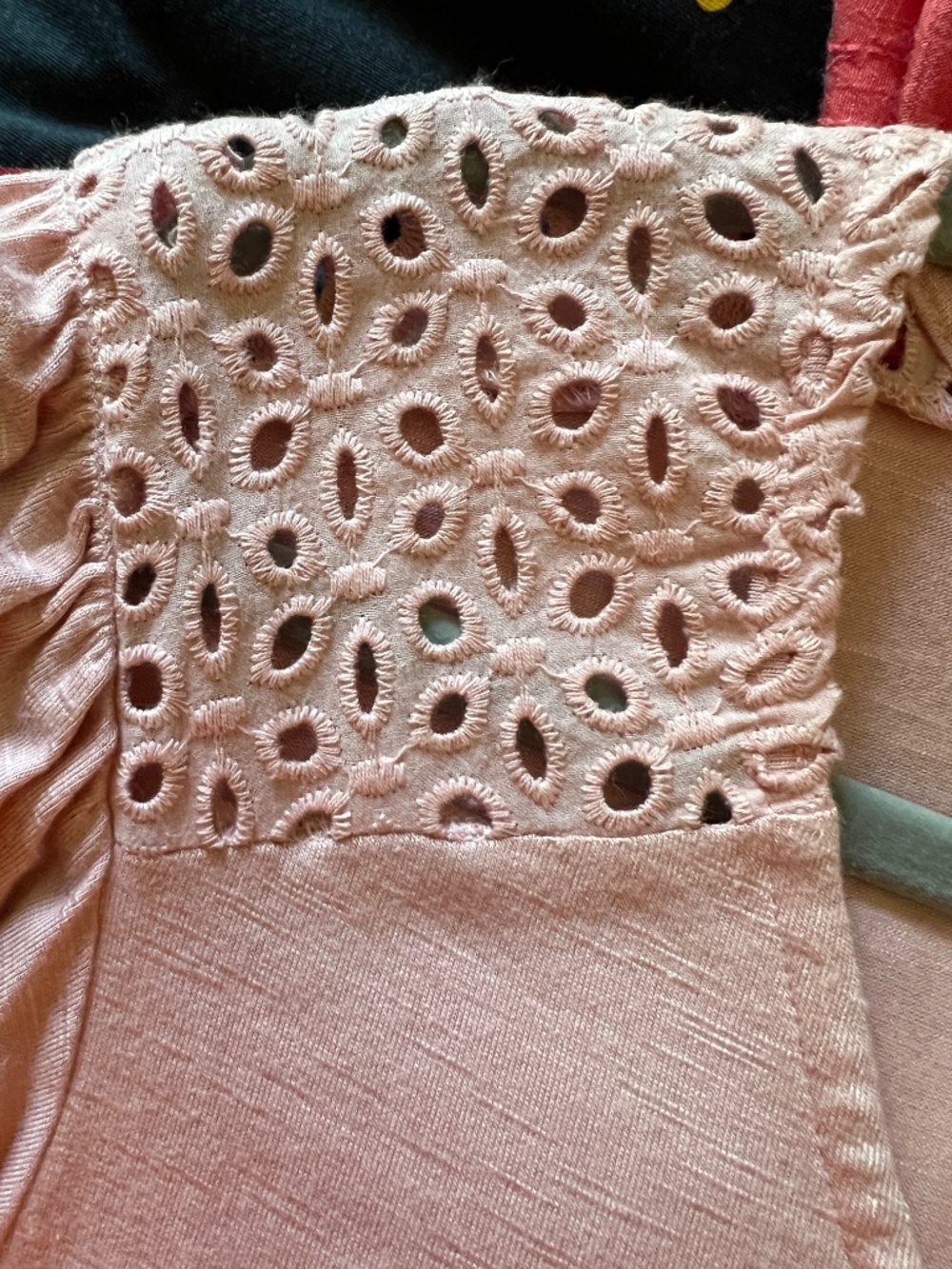 Nwot Suzanne Betro Draped Eyelet Pink Top Women's XL - Picture 2 of 5